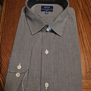 Apt. 9 Black & White Micro-Check Dress Shirt